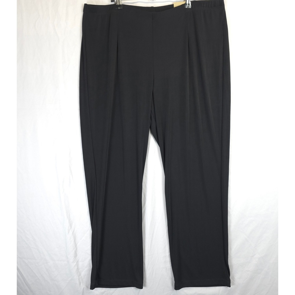 Chico's Women 16 / XL Black Travelers Pull On Straight Leg Pants Classic Capsule